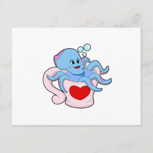 Oktopus mit Herzschlag.PNG Postkarte