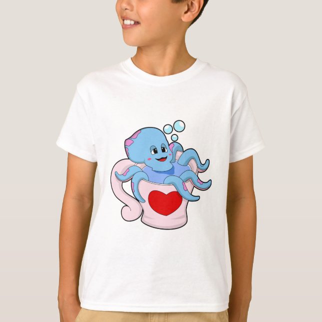 Oktopus mit Herzschlag.PNG T-Shirt (Vorderseite)