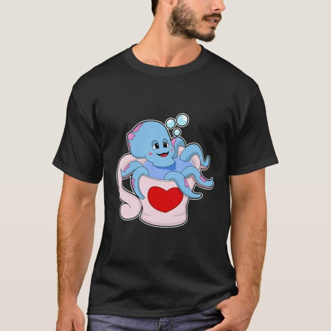 Oktopus mit Herzschlag.PNG T-Shirt (Vorderseite)