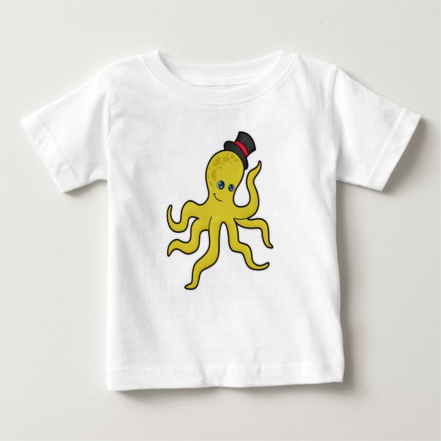 Oktopus mit Hut Baby T-shirt (Vorderseite)