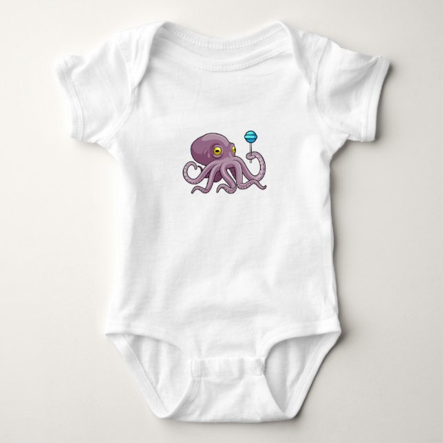 Oktopus mit Lollipop Baby Strampler (Vorderseite)