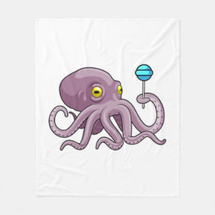 Oktopus mit Lollipop Fleecedecke