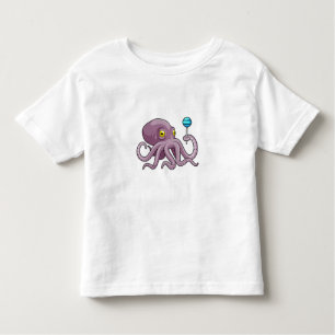 Oktopus mit Lollipop Kleinkind T-shirt