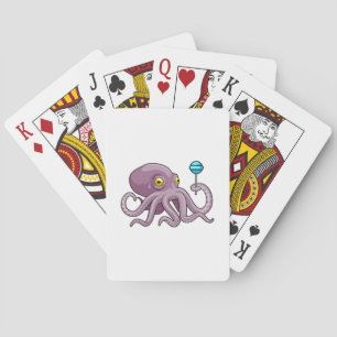 Oktopus mit Lollipop Spielkarten
