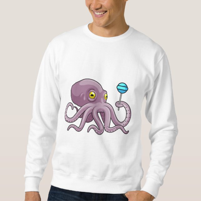 Oktopus mit Lollipop Sweatshirt (Vorderseite)