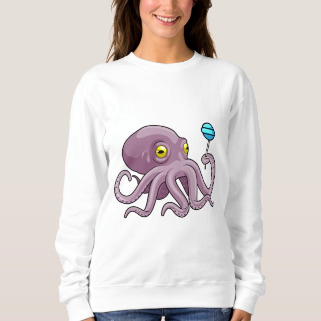 Oktopus mit Lollipop Sweatshirt (Vorderseite)