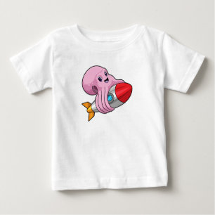 Oktopus mit Rakete Baby T-shirt