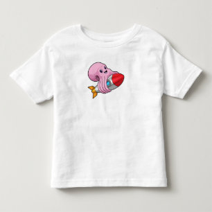 Oktopus mit Rakete Kleinkind T-shirt