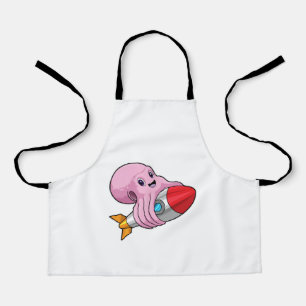 Oktopus mit Rakete Schürze