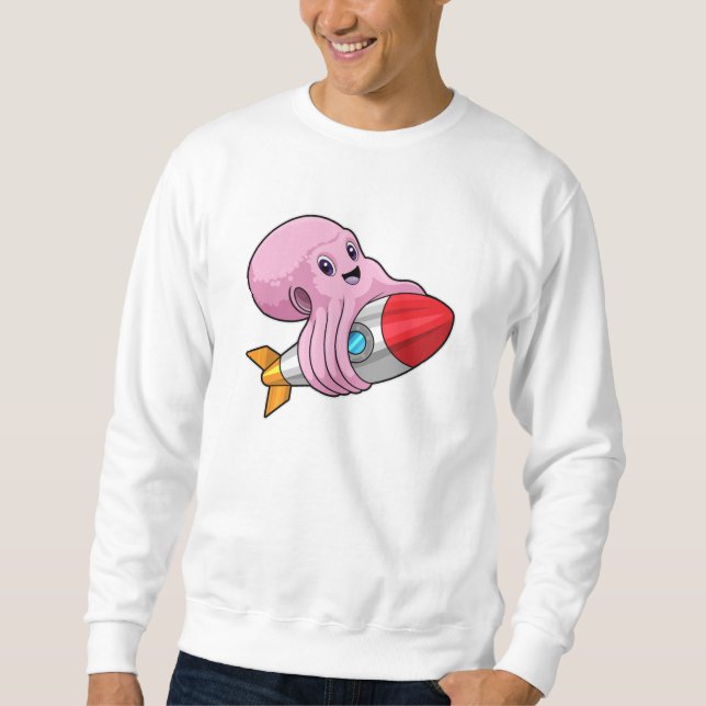 Oktopus mit Rakete Sweatshirt (Vorderseite)