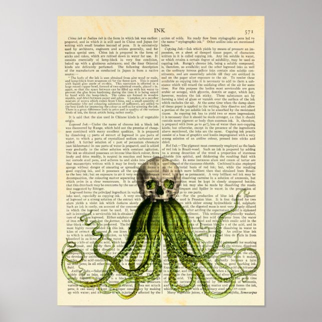 Oktopus mit Schädel, Gotik, Horror, Tintenfisch Ku Poster (Vorne)