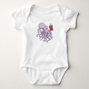 Oktopus mit trinkender Tasse Baby Strampler