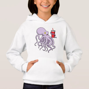 Oktopus mit trinkender Tasse Hoodie