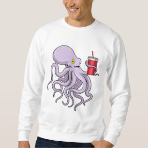 Oktopus mit trinkender Tasse Sweatshirt