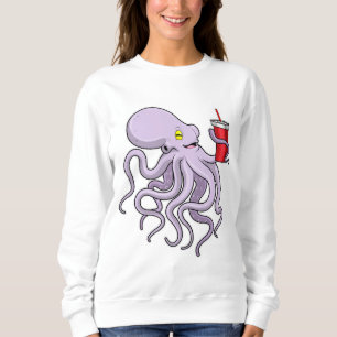 Oktopus mit trinkender Tasse Sweatshirt