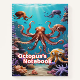 Oktopus Notizbuch für Kinder | weitlinig spiralgeb