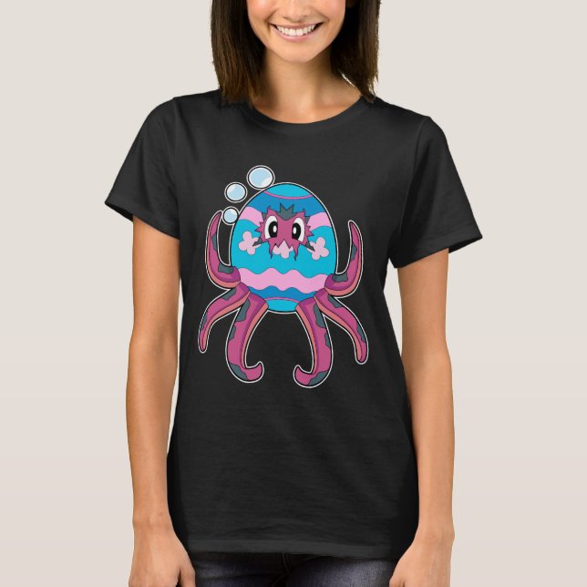 Oktopus Ostern Osterei T-Shirt (Vorderseite)