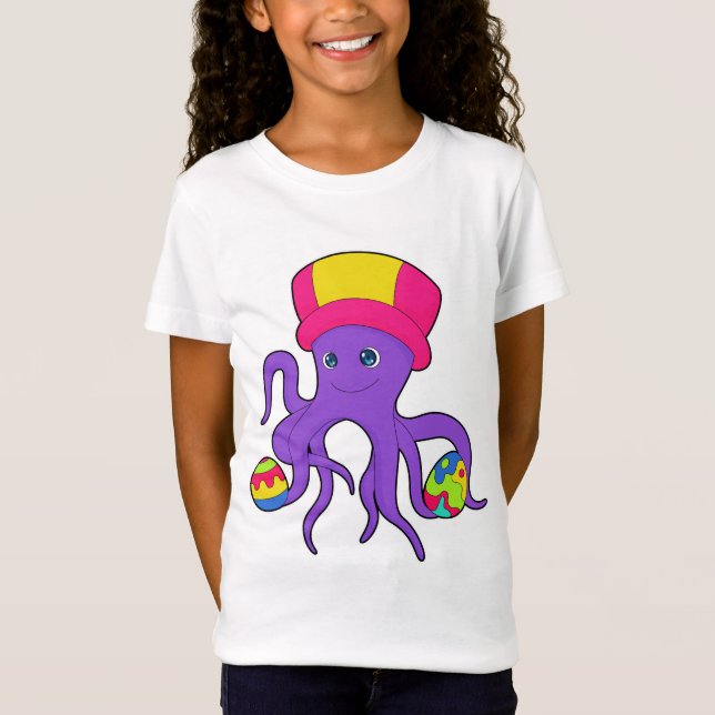 Oktopus Ostern Ostereier T-Shirt (Vorderseite)