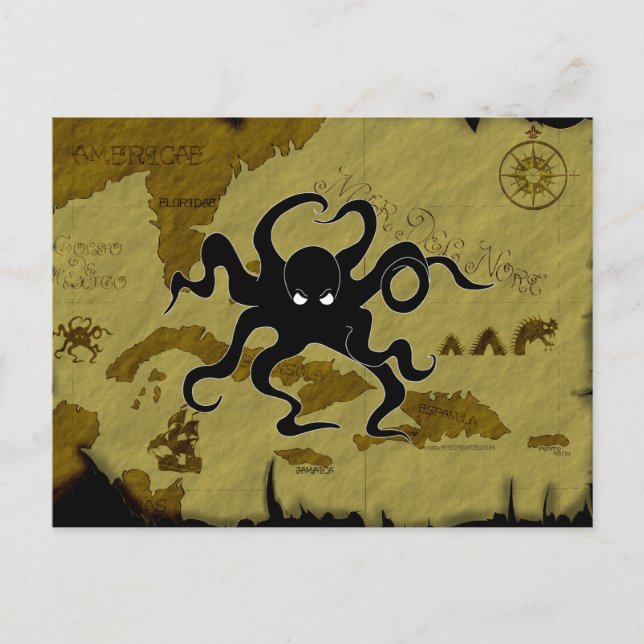 Oktopus Postkarte (Vorderseite)