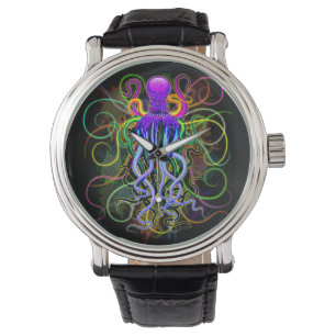 Oktopus Psychedelische Lumineszenz Armbanduhr