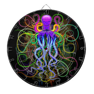 Oktopus Psychedelische Lumineszenz Dartscheibe