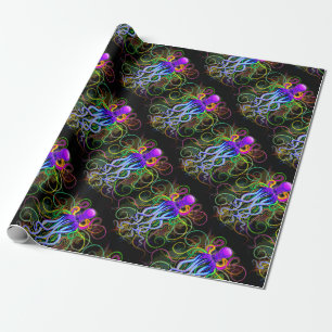 Oktopus Psychedelische Lumineszenz Geschenkpapier
