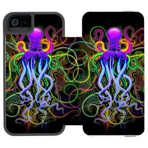 Oktopus Psychedelische Lumineszenz Incipio Watson™ iPhone 5 Geldbörsen Hülle