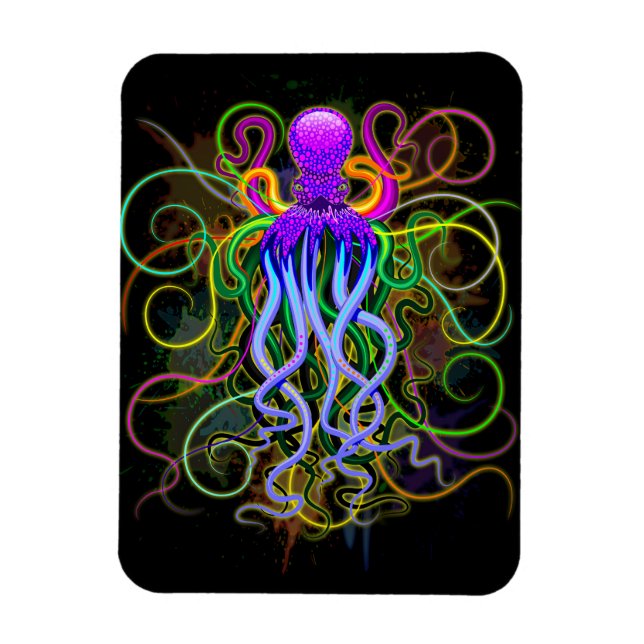 Oktopus Psychedelische Lumineszenz Magnet (Vertikal)