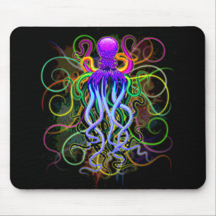 Oktopus Psychedelische Lumineszenz Mousepad