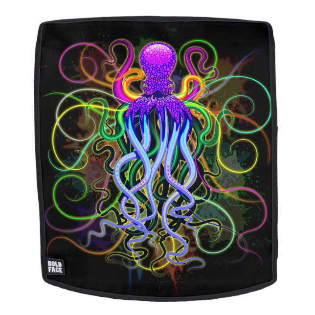 Oktopus Psychedelische Lumineszenz Rucksack (Abnehmbare Front)