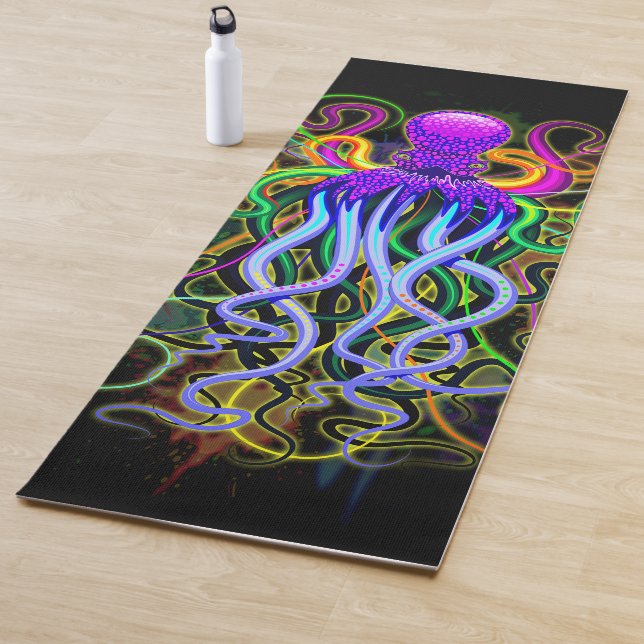 Oktopus Psychedelische Lumineszenz Yogamatte (Beispiel)