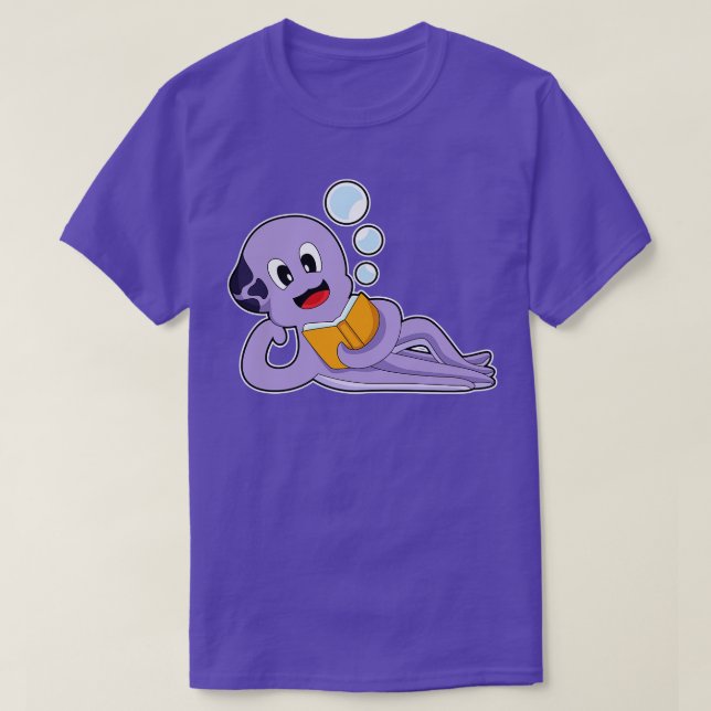 Oktopus Reading Book T-Shirt (Design vorne)