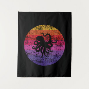 Oktopus Retro Wandteppich
