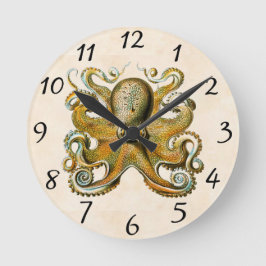 Oktopus Runde Wanduhr