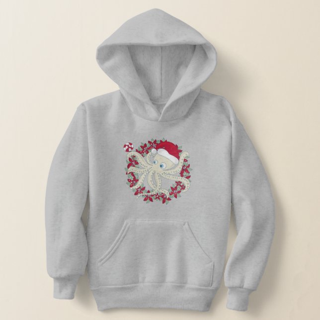 Oktopus santa-Kranz-Wüstenpoinsettie Hoodie (Ablage )