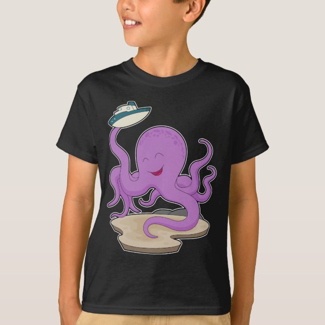 Oktopus Schatztruhe T-Shirt (Vorderseite)