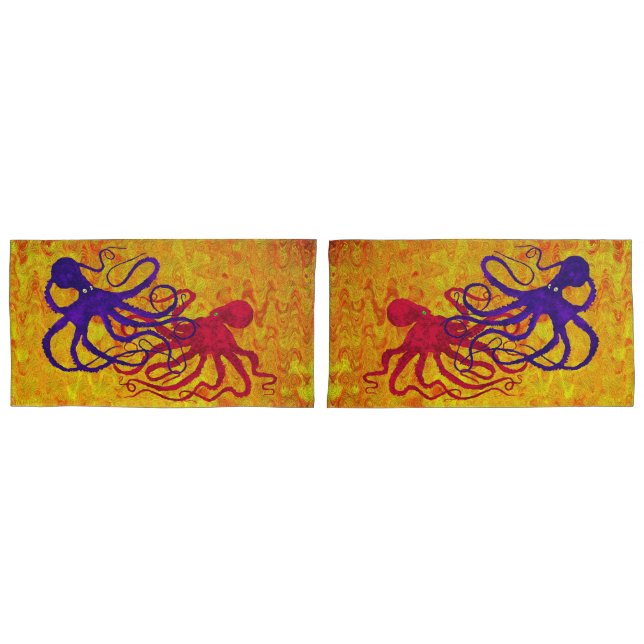 Oktopus - Set von Kronpillowcases Kissenbezug (Vorderseite-Set)