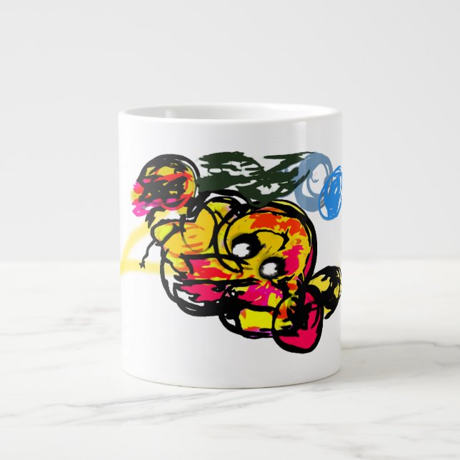 Oktopus Spaß Jumbo-Tasse (Vorderseite)