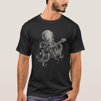 Oktopus spielt Gitarre Gitarrist Musiker Bassist T-Shirt