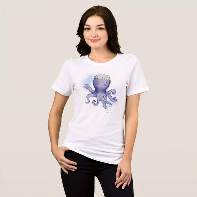 Oktopus T-Shirt Tri-Blend Shirt (Vorderseite voll)