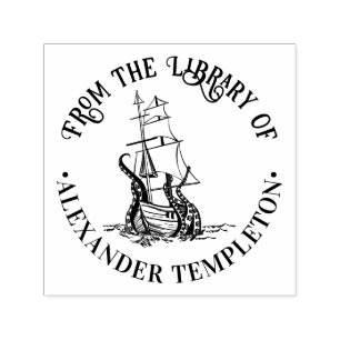 Oktopus ummantelt Schiffsbibliotheksname Permastempel