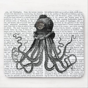 Oktopus und Tauchhelm Mousepad