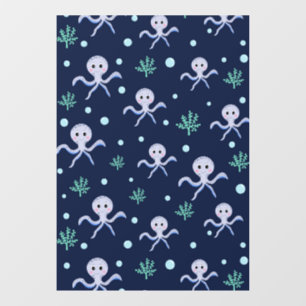 Oktopus unter dem Meer Kinder Muster Fensteraufkleber