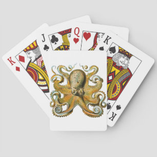 Oktopus Zeichnend Vintage Tentakel Spielkarten