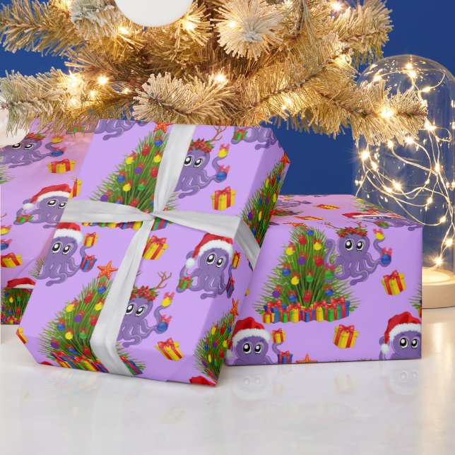 Oktopusalgen Geschenkpapier (Feiertage)
