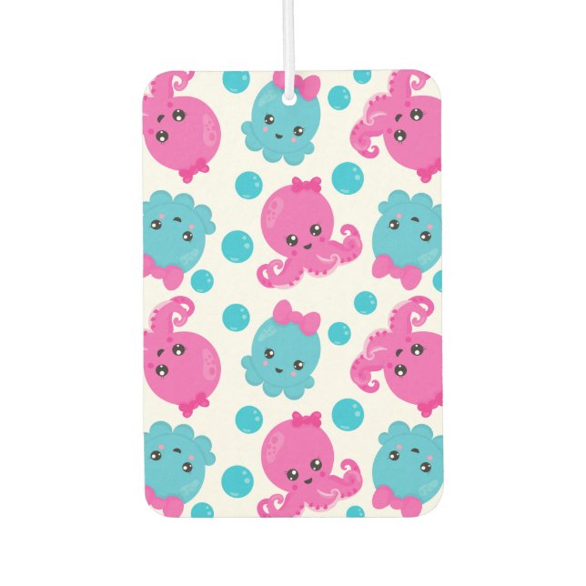 Oktopusmuster, Niedlicher Oktopus, Meerestiere Autolufterfrischer (Vorderseite)