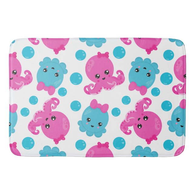 Oktopusmuster, Niedlicher Oktopus, Meerestiere Badematte (Vorderseite)