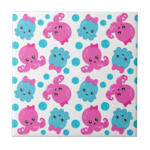 Oktopusmuster, Niedlicher Oktopus, Meerestiere Fliese