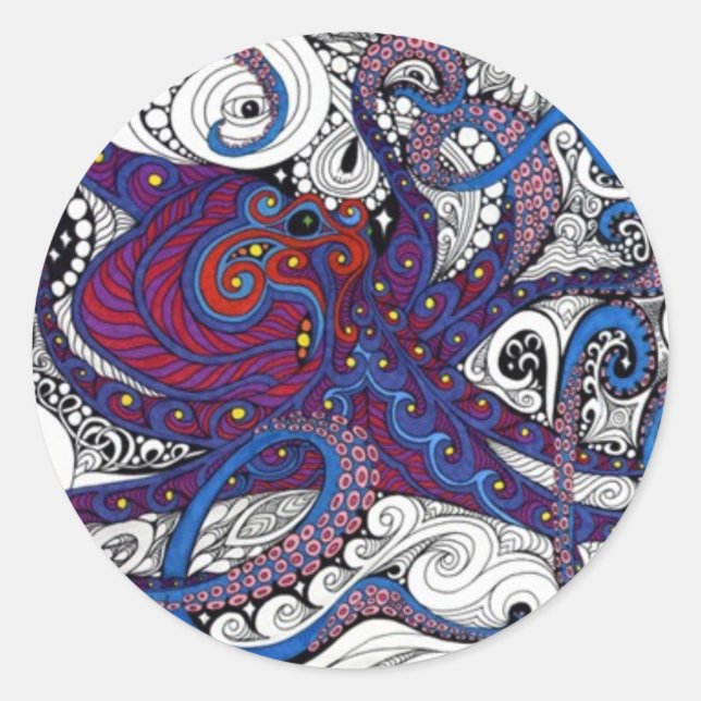 Oktpus! Runder Aufkleber (Vorderseite)