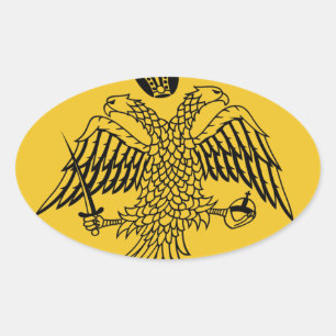 Ökumenisches Patriarchat-Flaggenaufkleber Ovaler Aufkleber